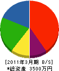 野田硝子 貸借対照表 2011年3月期
