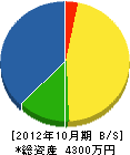 吉野川さく泉工業 貸借対照表 2012年10月期