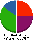 中川塗装工業 貸借対照表 2011年4月期