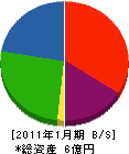 川辺建設 貸借対照表 2011年1月期