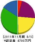 東海熱学工業 貸借対照表 2011年11月期
