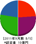 長崎塗装店 貸借対照表 2011年9月期