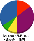 岡本土木 貸借対照表 2012年7月期