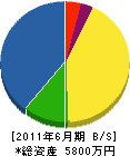 川北工業 貸借対照表 2011年6月期