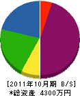 米田工業 貸借対照表 2011年10月期