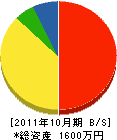 須﨑造園 貸借対照表 2011年10月期