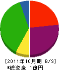 内山総合設備 貸借対照表 2011年10月期