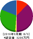 鶴岡建設 貸借対照表 2010年9月期