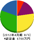 松村組 貸借対照表 2012年4月期