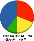 新晃電気 貸借対照表 2011年10月期