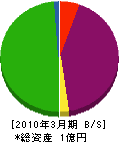 *沼建工社 貸借対照表 2010年3月期 *沼建工社 貸借対照表 2010年3月期