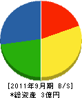 田中建設工業 貸借対照表 2011年9月期