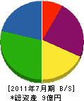 山田建工 貸借対照表 2011年7月期