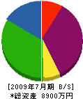 山本鉄工 貸借対照表 2009年7月期