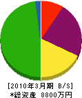 押木建設 貸借対照表 2010年3月期 押木建設 貸借対照表 2010年3月期