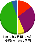 関田工業 貸借対照表 2010年7月期