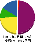 関田植物園 貸借対照表 2013年3月期