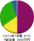 多賀植物園 貸借対照表 2012年7月期