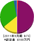 藤樫スプレー 貸借対照表 2011年9月期