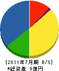 徳脇工業 貸借対照表 2011年7月期