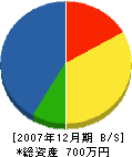 山田建設工業 貸借対照表 2007年12月期
