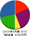 藤田電機工業 貸借対照表 2010年8月期