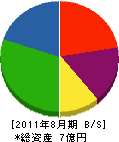 山幸 貸借対照表 2011年8月期