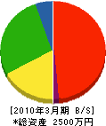 龍栄電設 貸借対照表 2010年3月期
