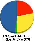 山本電工 貸借対照表 2012年4月期