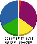 花川造園 貸借対照表 2011年3月期