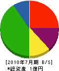 中央水道工業所 貸借対照表 2010年7月期