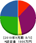 辻電業社 貸借対照表 2010年9月期