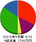 タニカワ 貸借対照表 2010年9月期 タニカワ 貸借対照表 2010年9月期