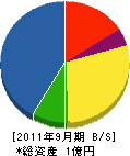 横田建設 貸借対照表 2011年9月期
