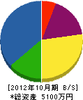 岡山工業 貸借対照表 2012年10月期