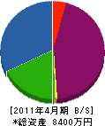田中ブロック建設 貸借対照表 2011年4月期