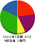 上嶋工業 貸借対照表 2012年3月期