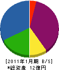 甲栄建設 貸借対照表 2011年1月期