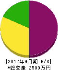 徳川設備 貸借対照表 2012年9月期