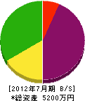 横井建設 貸借対照表 2012年7月期
