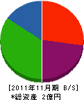 田中組 貸借対照表 2011年11月期