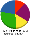 玉浦工業所 貸借対照表 2011年10月期