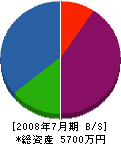 和田塗装工芸 貸借対照表 2008年7月期