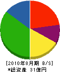 豊洋 貸借対照表 2010年8月期