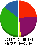 東水道工務所 貸借対照表 2011年10月期