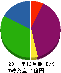 長崎壁装センター 貸借対照表 2011年12月期 長崎壁装センター 貸借対照表 2011年12月期