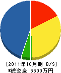 斎藤設備機々 貸借対照表 2011年10月期