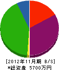 内山総合設備 貸借対照表 2012年11月期