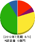 石田通信機 貸借対照表 2012年7月期