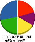 菱エステイ島本鉄工 貸借対照表 2012年1月期